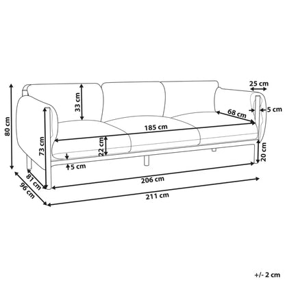 Havesofa 3-Personer Esperia 211x96 cm Grå