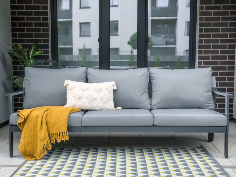 Havesofa 3-Personer Kiato 225x80 cm Mørkegrå Aluminium