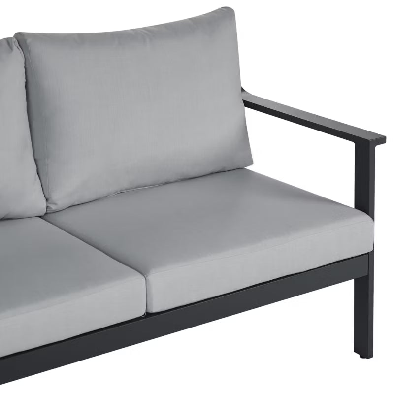 Havesofa 3-Personer Kiato 225x80 cm Mørkegrå Aluminium