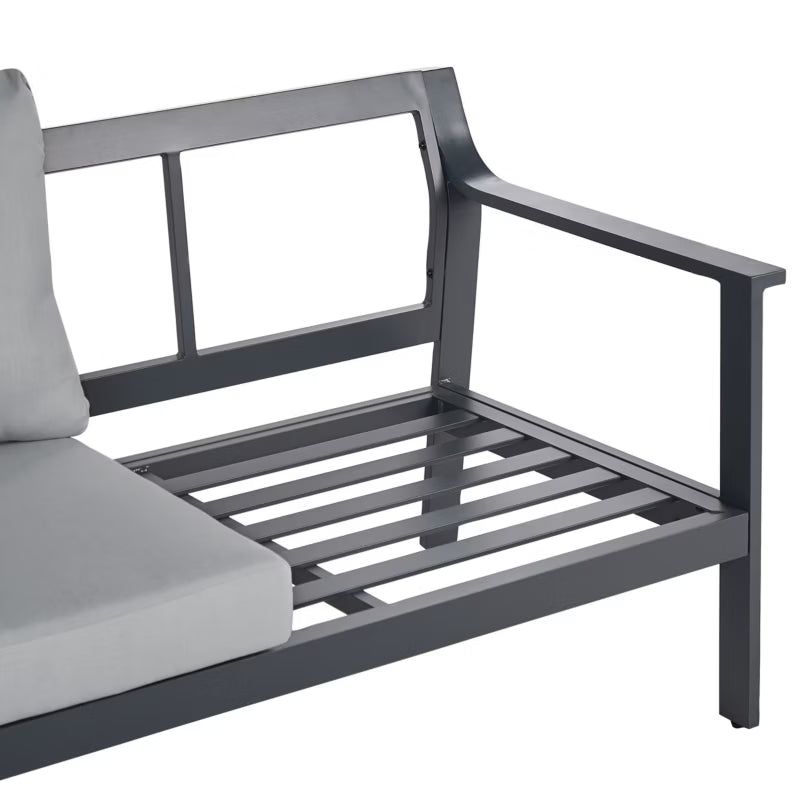 Havesofa 3-Personer Kiato 225x80 cm Mørkegrå Aluminium