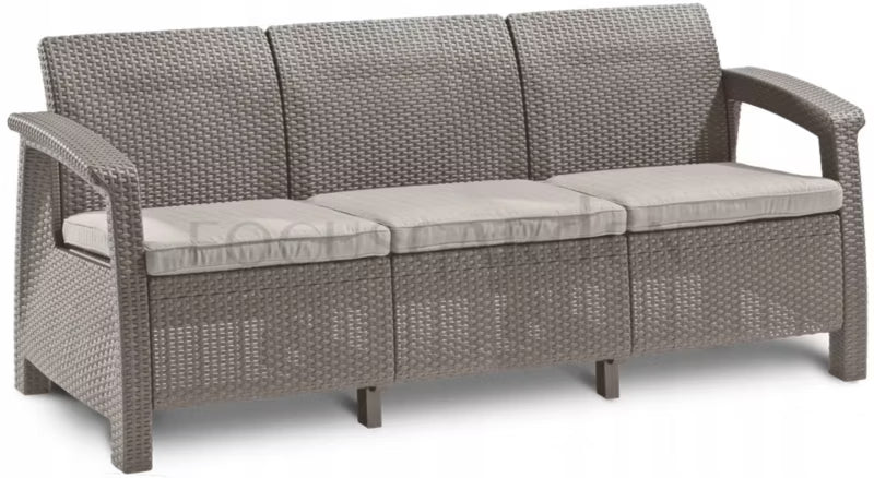Havesofa 3-Personers 182x70 cm Cappuccino