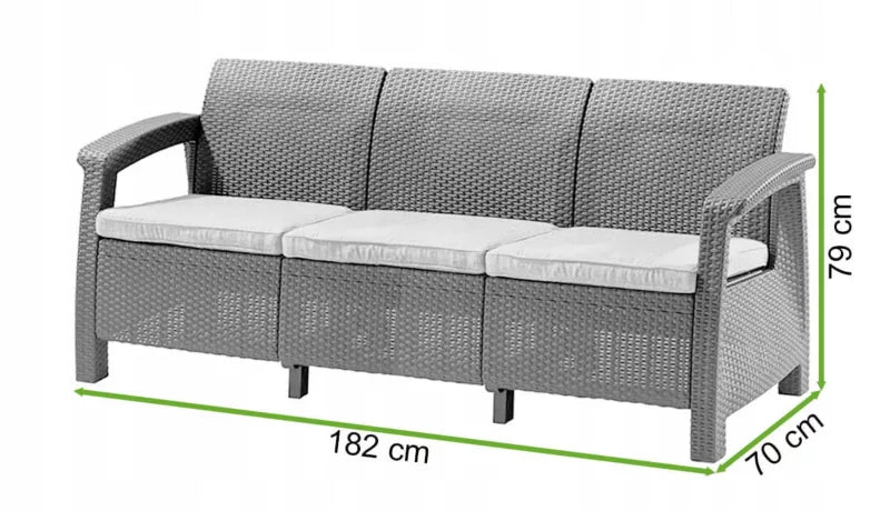 Havesofa 3-Personers 182x70 cm Cappuccino