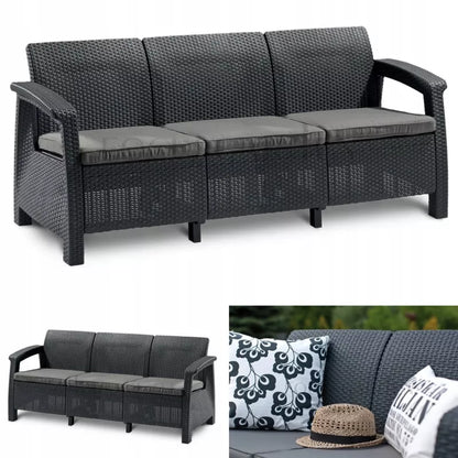 Havesofa 3-Personers 182x70 cm Grafit