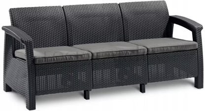 Havesofa 3-Personers 182x70 cm Grafit