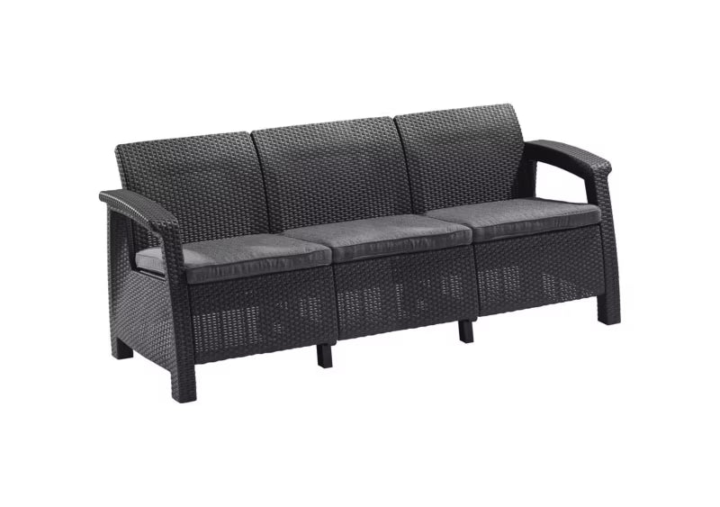 Havesofa 3-Personers Grafit