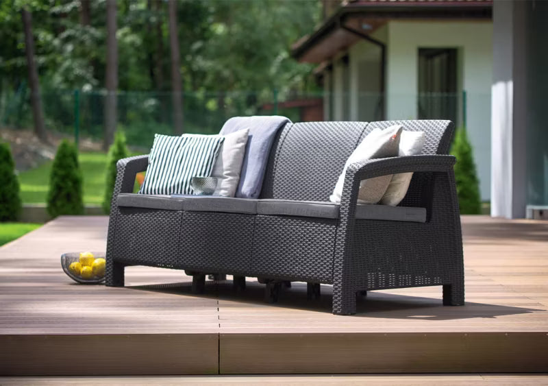 Havesofa 3-Personers Grafit