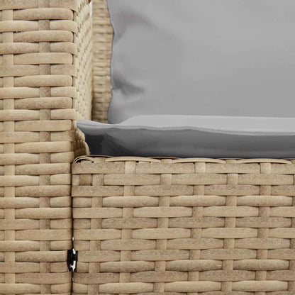 Havesofa 5-Personers Polykuglerattan 280x68,5 cm Beige med Hynder