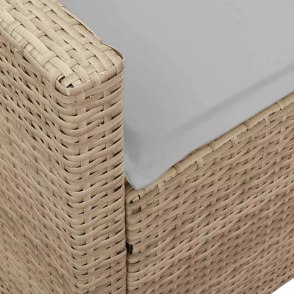 Havesofa 5-Personers Polykuglerattan 280x68,5 cm Beige med Hynder