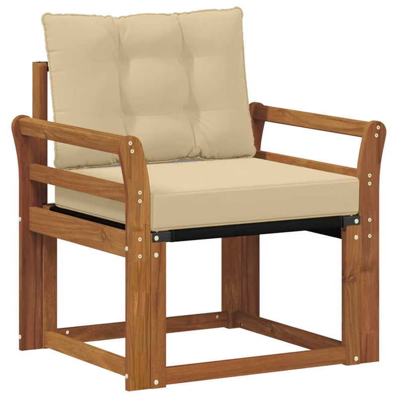 Havesofa 59x63 cm Akacietræ Brun med Hynder