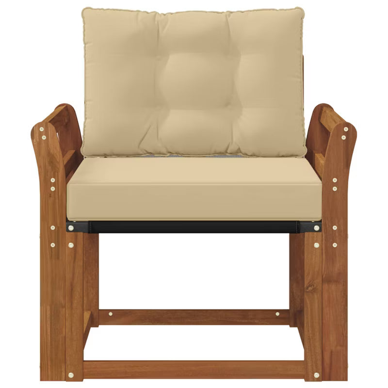 Havesofa 59x63 cm Akacietræ Brun med Hynder