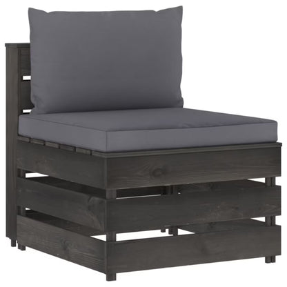 Havesofa 60x70 cm Grå Fyrretræ med Hynder