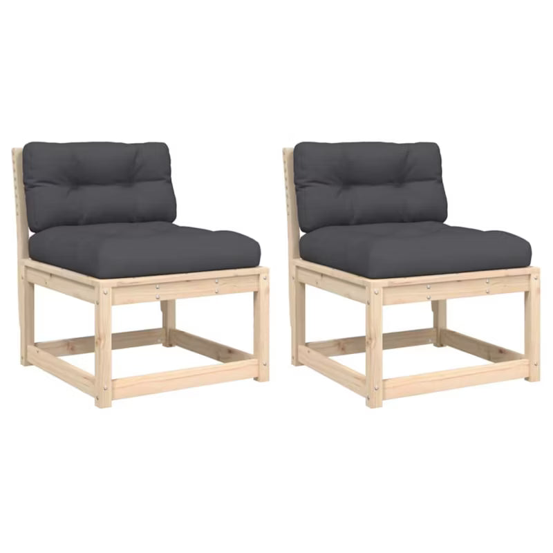 Havesofa 63,5x73 cm Træ Brun med Hynder 2 Stk.