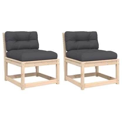 Havesofa 63,5x73 cm Træ Brun med Hynder 2 Stk.