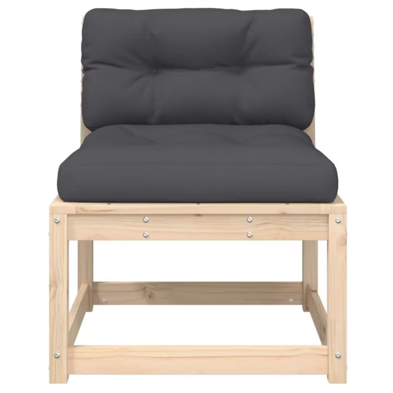 Havesofa 63,5x73 cm Træ Brun med Hynder 2 Stk.