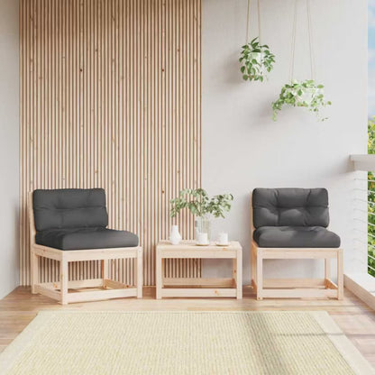 Havesofa 63,5x73 cm Træ Brun med Hynder 2 Stk.