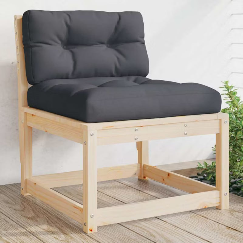 Havesofa 63,5x73 cm Træ Brun med Hynder 2 Stk.