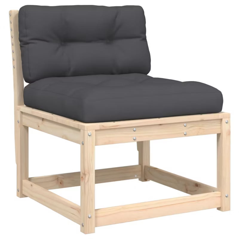 Havesofa 63,5x73 cm Træ Brun med Hynder 2 Stk.