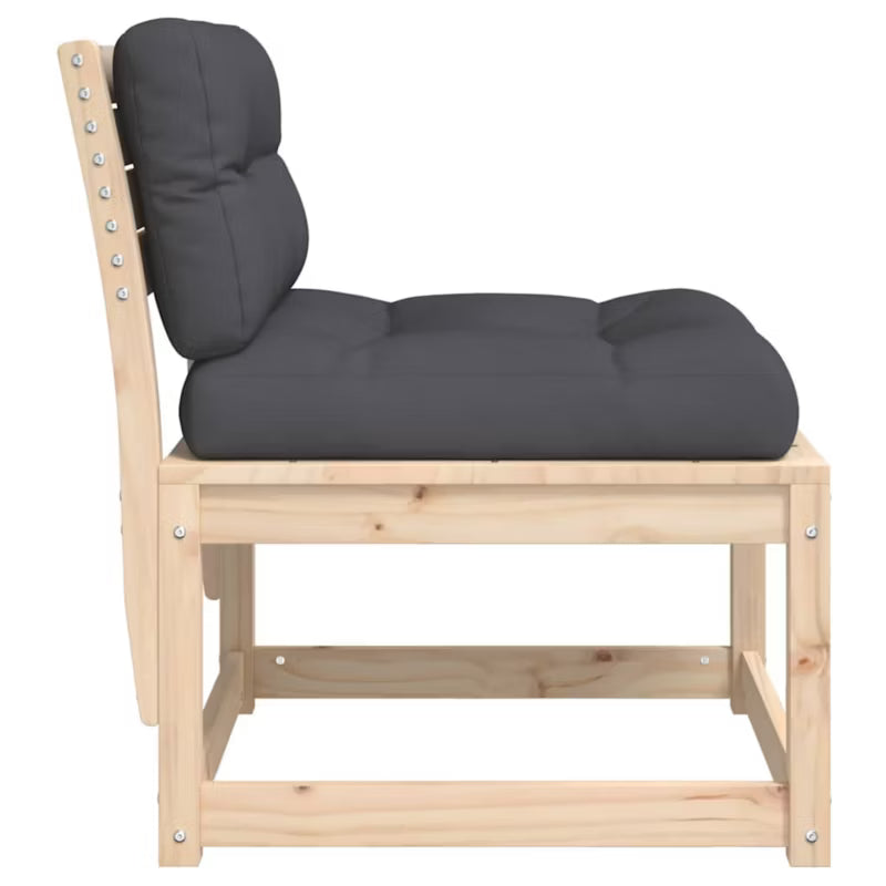 Havesofa 63,5x73 cm Træ Brun med Hynder 2 Stk.