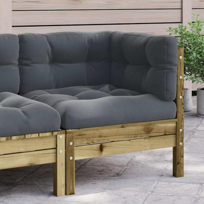 Havesofa 63x63 cm Fyrretræ Brun med Hynder