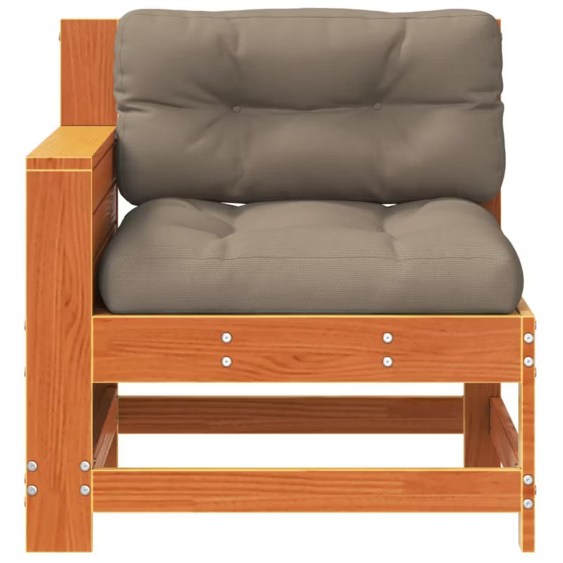 Havesofa 69x62 cm Brun Fyrretræ med Hynder