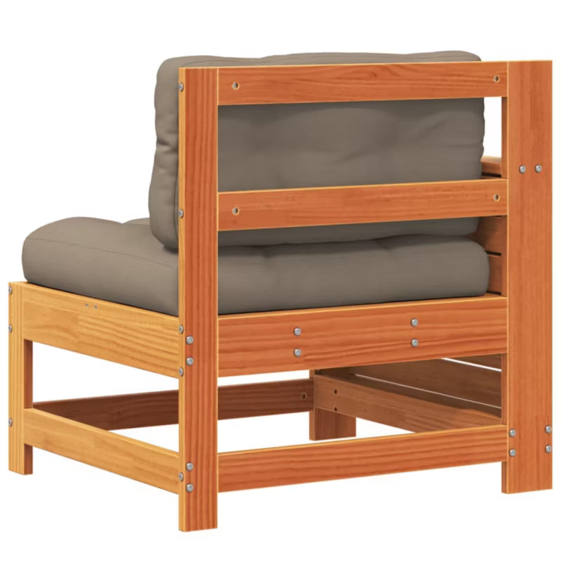 Havesofa 69x62 cm Brun Fyrretræ med Hynder