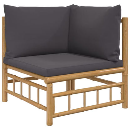 Havesofa 69x69 cm Bambus Brun med Hynder 2 Stk.