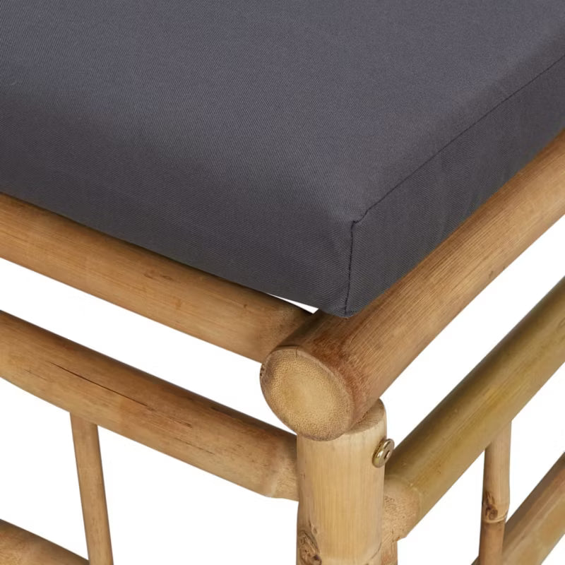 Havesofa 69x69 cm Bambus Brun med Hynder 2 Stk.