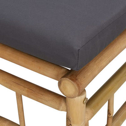 Havesofa 69x69 cm Bambus Brun med Hynder 2 Stk.