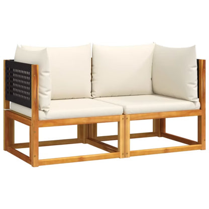 Havesofa Akacie 65x65 cm Brun med Hynder 2 Stk.