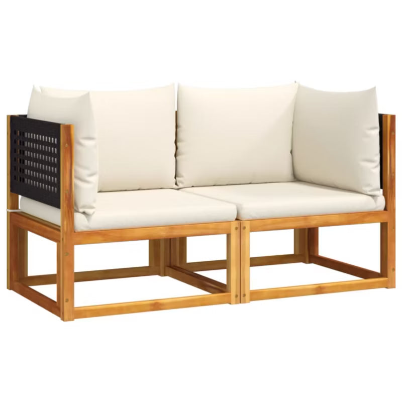 Havesofa Akacie 65x65 cm Brun med Hynder 2 Stk.