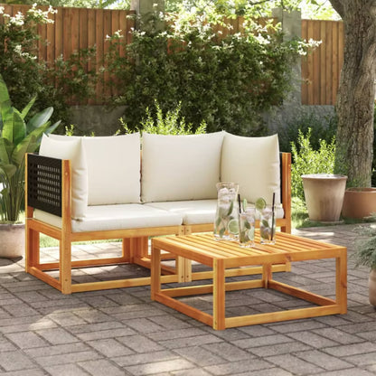 Havesofa Akacie 65x65 cm Brun med Hynder 2 Stk.