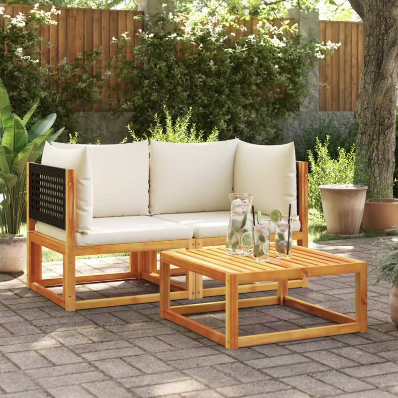 Havesofa Akacie 65x65 cm Brun med Hynder 2 Stk.
