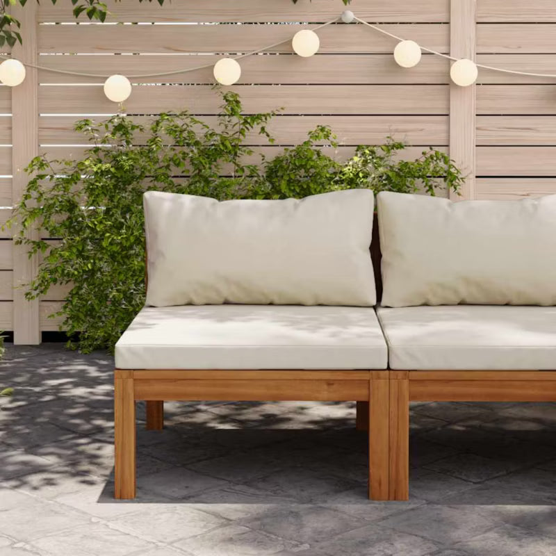 Havesofa Akacie 65x69x62,5 cm Brun med Hynder