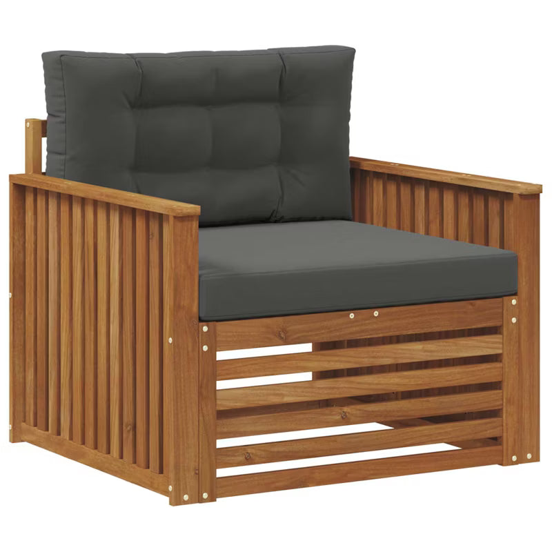 Havesofa Akacie 79x83 cm Grå med Hynder