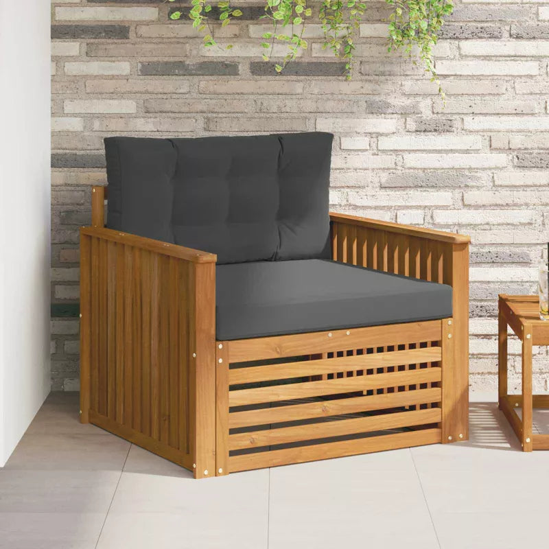 Havesofa Akacie 79x83 cm Grå med Hynder