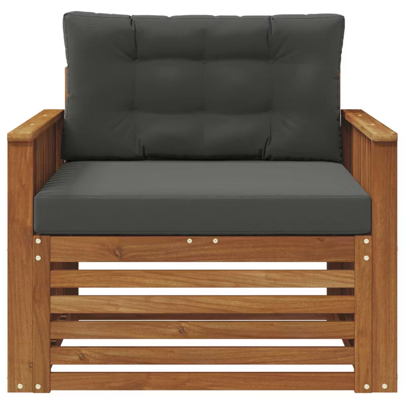 Havesofa Akacie 79x83 cm Grå med Hynder