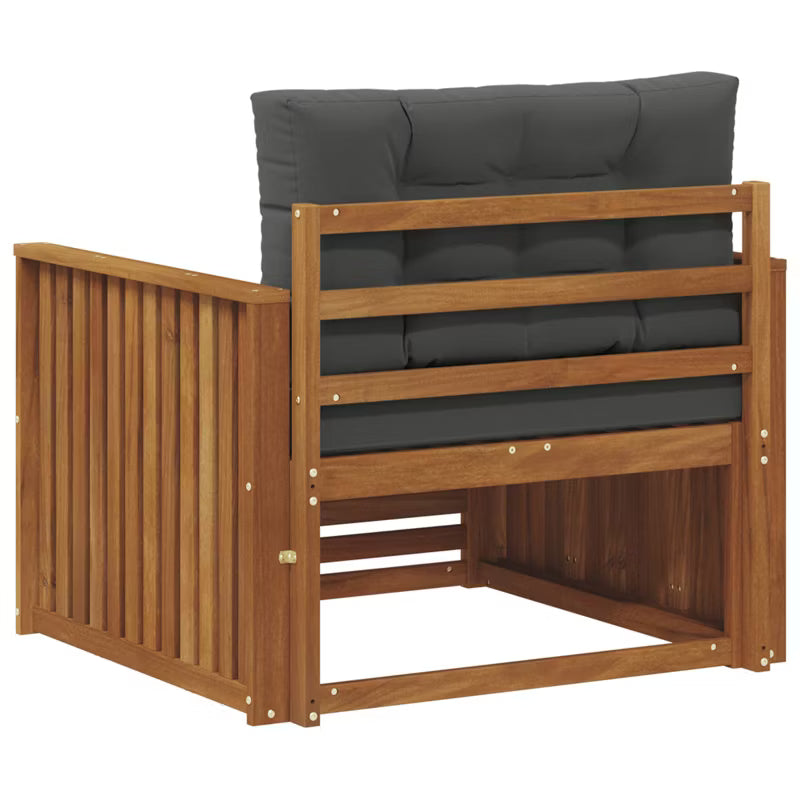 Havesofa Akacie 79x83 cm Grå med Hynder