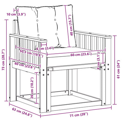 Havesofa Akacie Hvid med Hynder WM-3439037