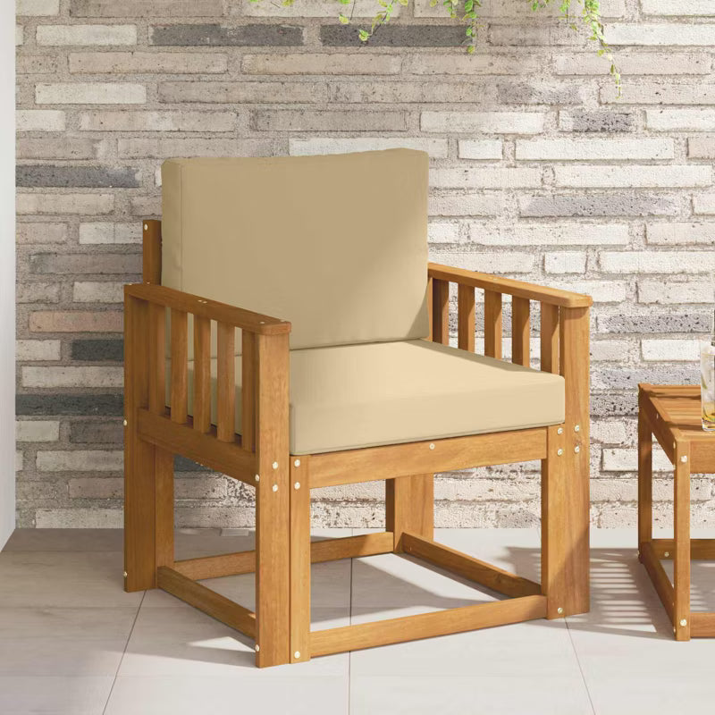 Havesofa Akacietræ 59x63 cm Brun med Hynder
