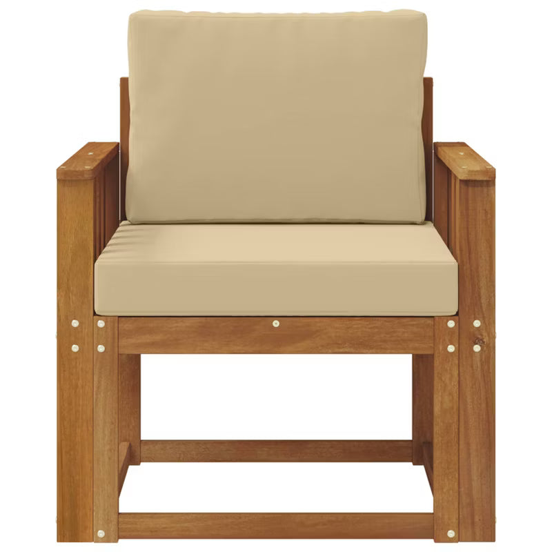 Havesofa Akacietræ 59x63 cm Brun med Hynder