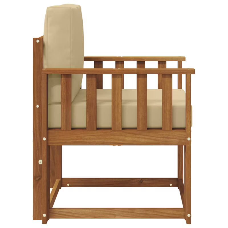 Havesofa Akacietræ 59x63 cm Brun med Hynder