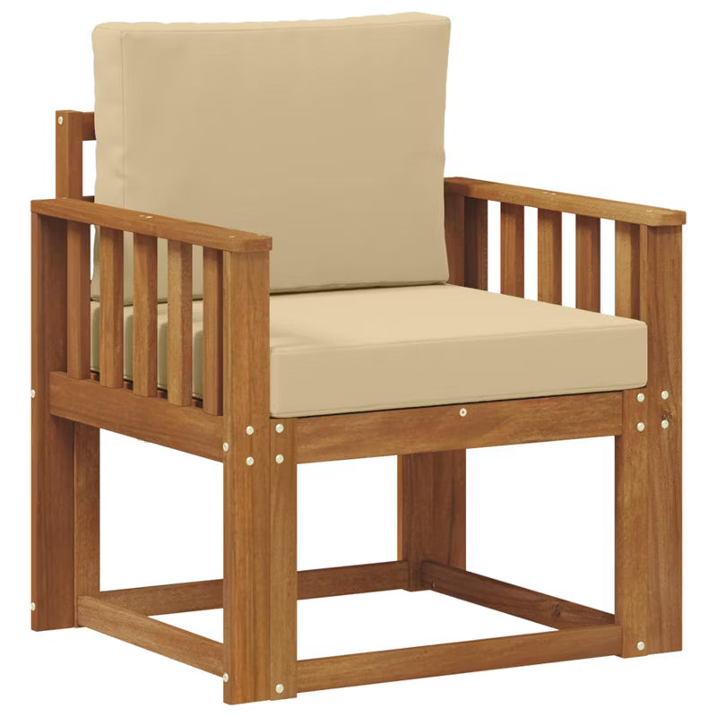 Havesofa Akacietræ 59x63 cm Brun med Hynder