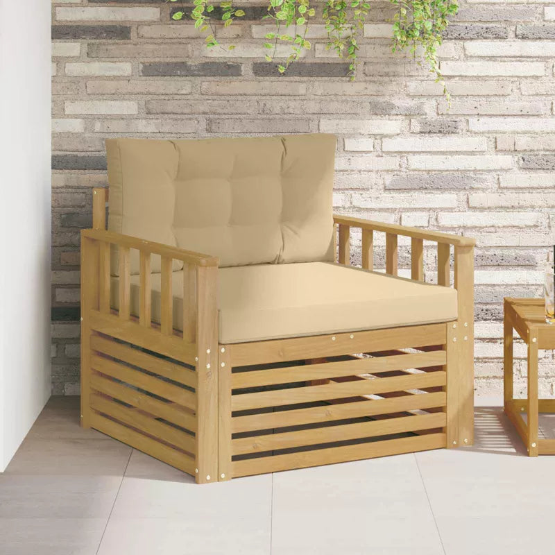 Havesofa Akacietræ 70x65 cm Hvid med Hynder
