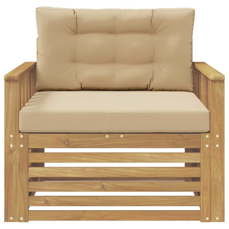 Havesofa Akacietræ 70x65 cm Hvid med Hynder
