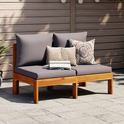Havesofa Akacietræ 106x68 cm Brun med Hynder