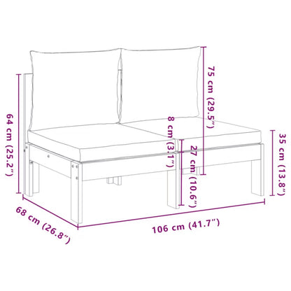Havesofa Akacietræ 106x68 cm Brun med Hynder