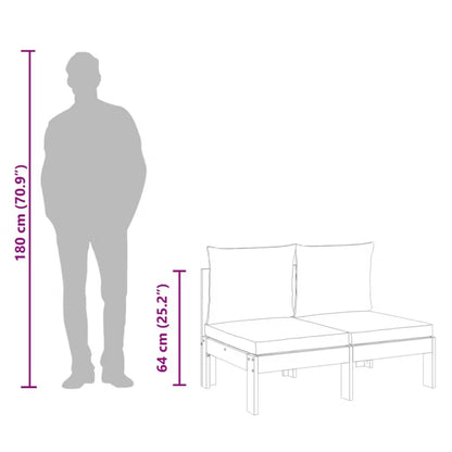 Havesofa Akacietræ 106x68 cm Brun med Hynder