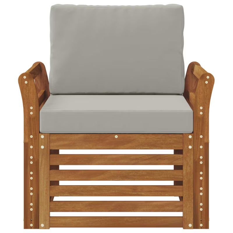 Havesofa Akacietræ 59x59 cm Brun med Hynder