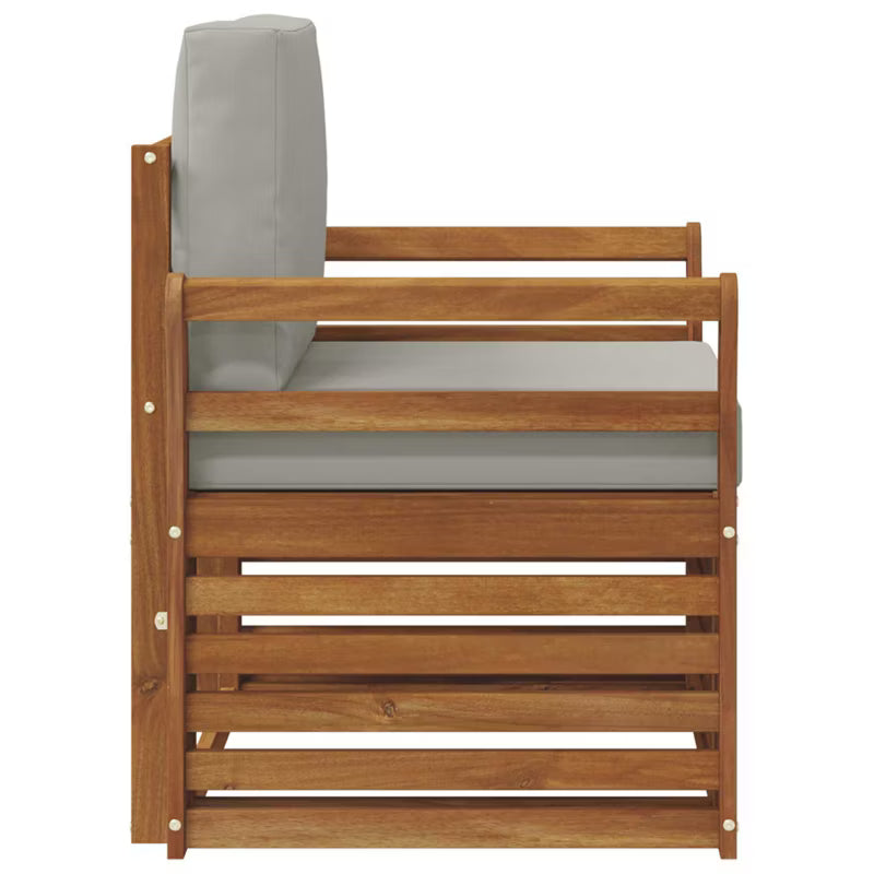 Havesofa Akacietræ 59x59 cm Brun med Hynder