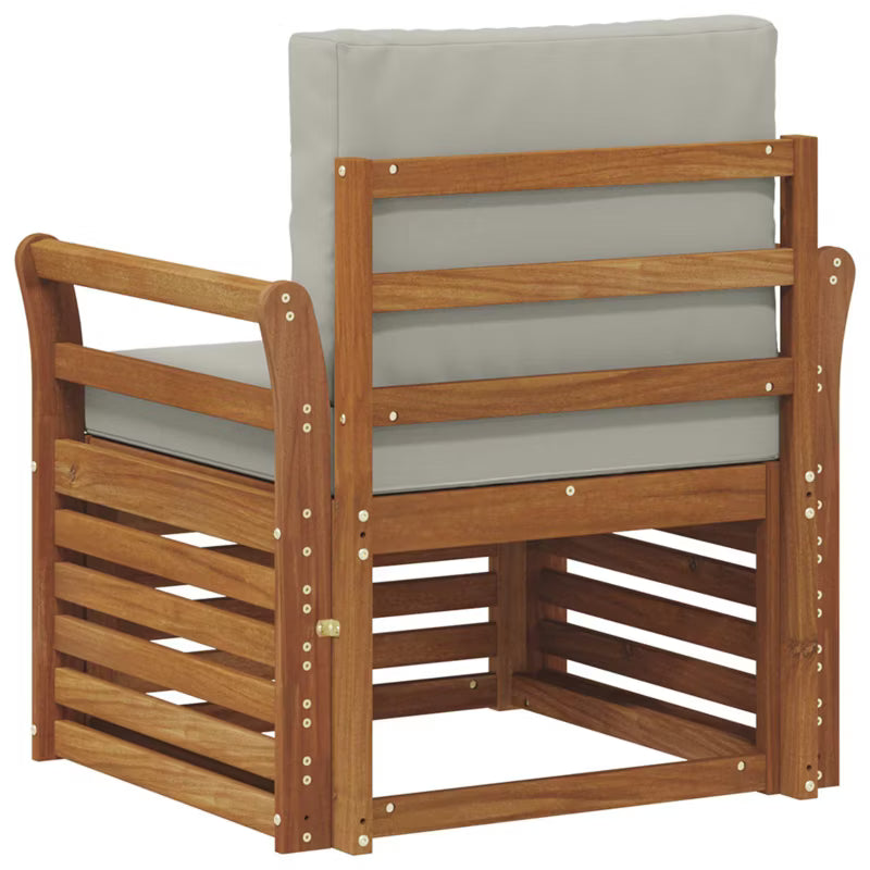 Havesofa Akacietræ 59x59 cm Brun med Hynder